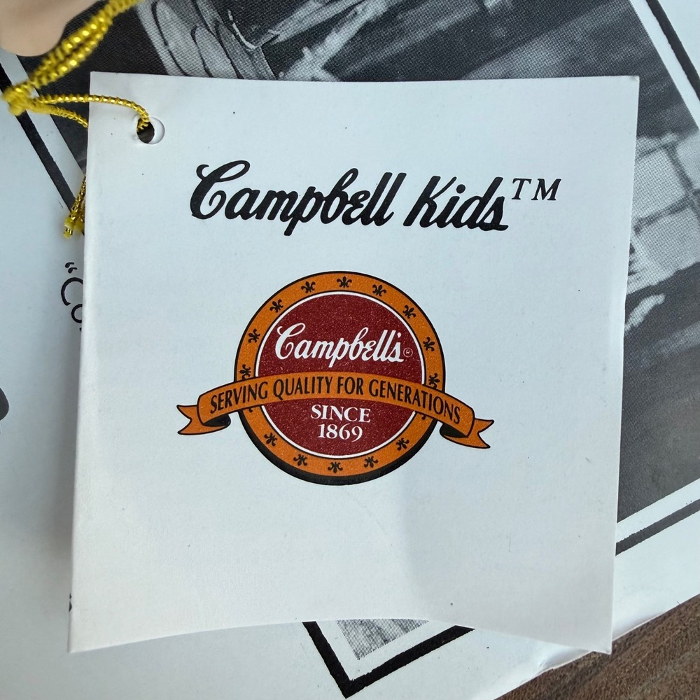 1995 Campbell Kids Charlie Chaplin Porcelain Doll Gold Rush 70th Anniversary Can - Picture 8 of 8